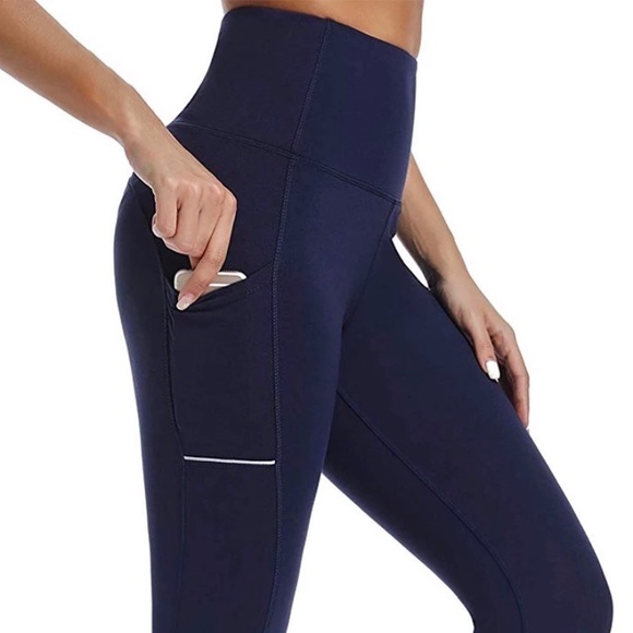 High Waisted Tummy Control Workout Yoga Leggings - Picture 5 of 7